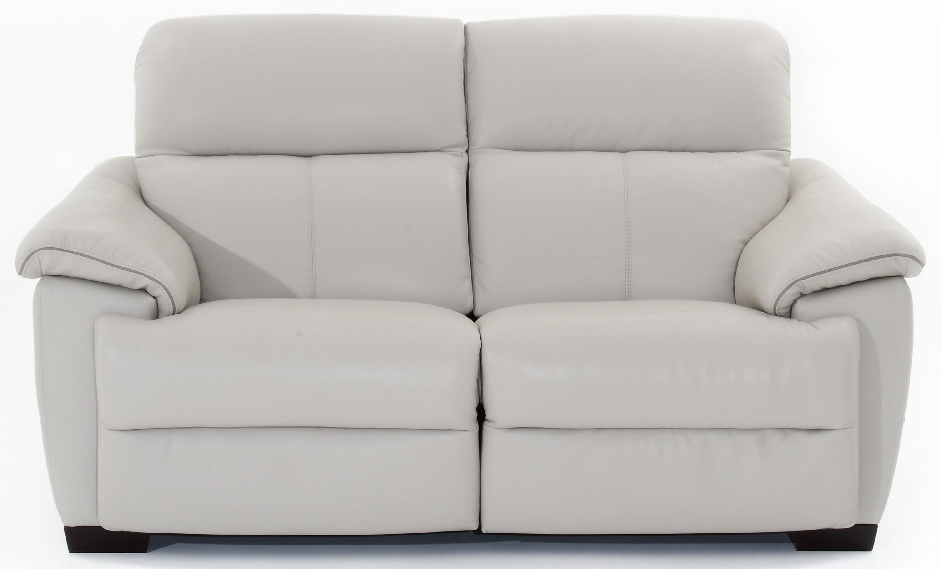 Leather loveseat top recliner wall hugger